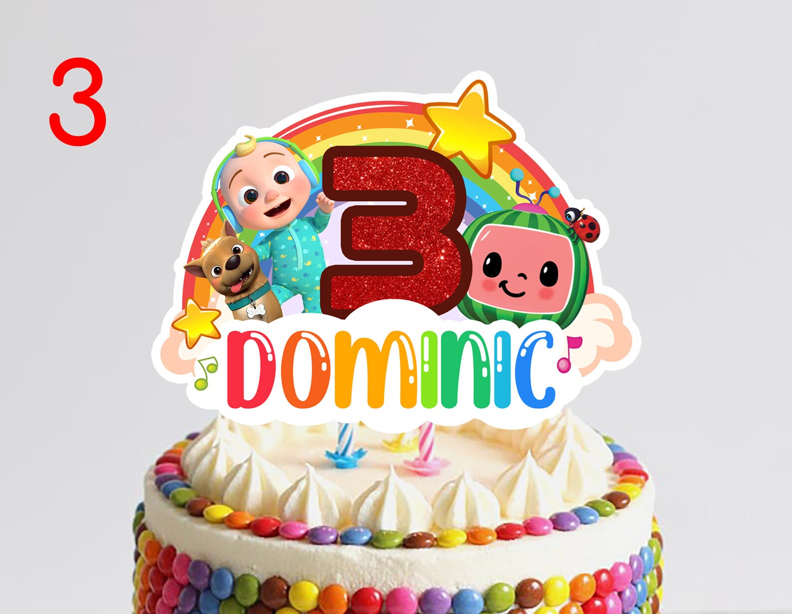 PERSONALIZED Digital Cocomelon Cake Topper Template Printable | Etsy