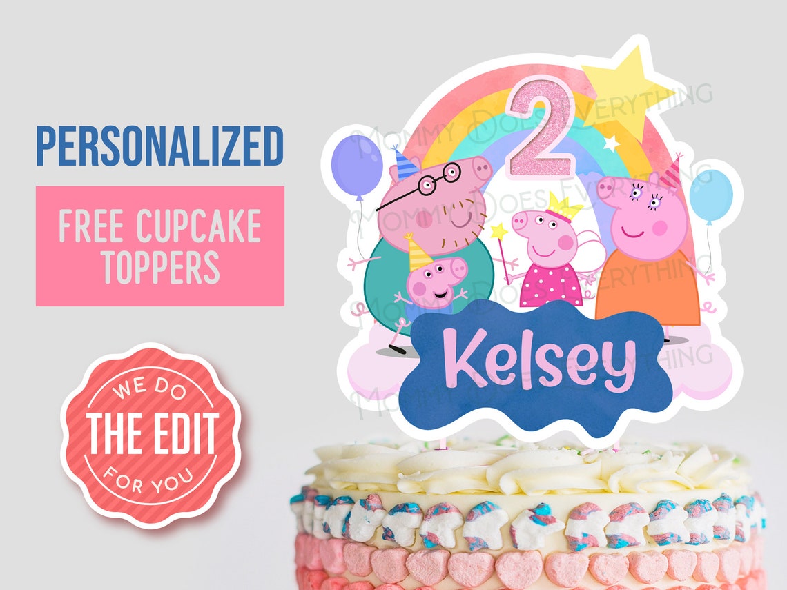 Peppa Pig Cake Topper Template