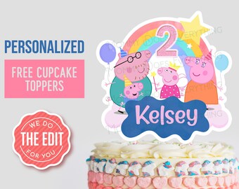 Peppa Pig Cake Topper Etsy Peppa Pig Cake Topper Etsy