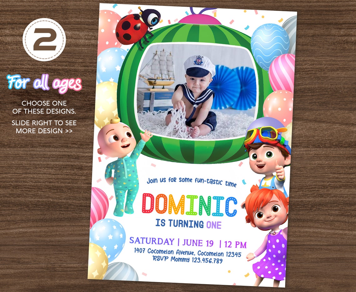  cocomelon Birthday Party Invitation Template Free Printable Form 