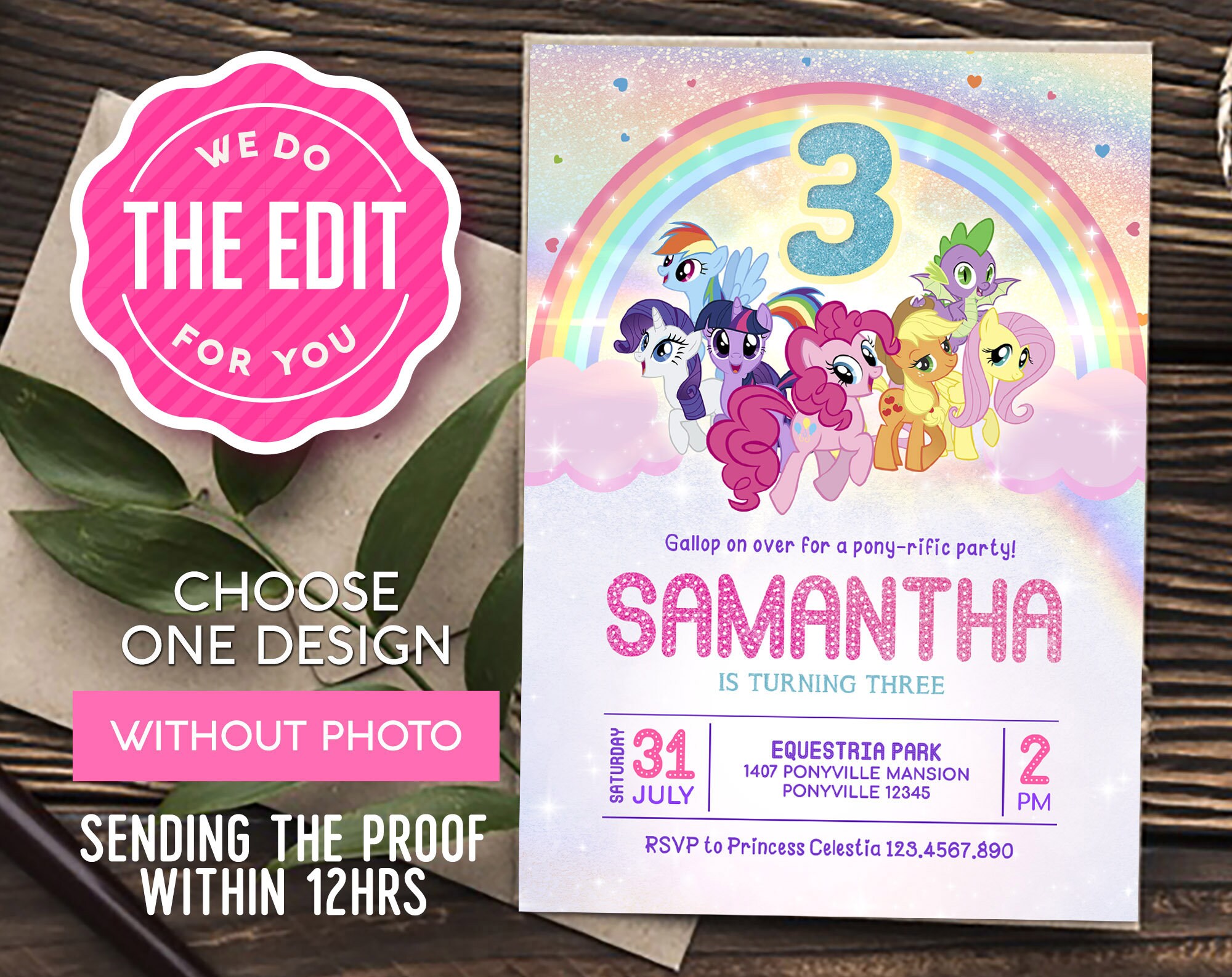 Digital My Little Pony Invitation Template Printable Custom Etsy