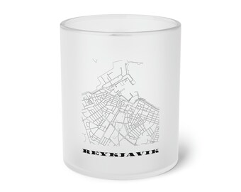 Reykjavík, Iceland Map Frosted Glass Mug