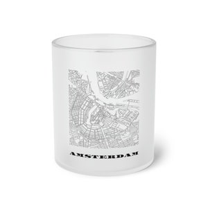 Karte von Amsterdam Tasse aus Milchglas