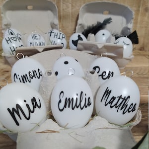 Gepersonaliseerde paaseieren set van 6 paasdecoratie Paaseieren met naam in een doosje cadeau