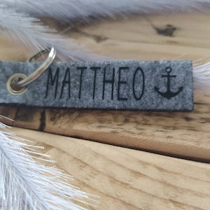 Personalized Keychain anchor Maritime children gift with name image 1