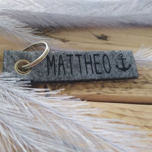 Personalized Keychain anchor Maritime children gift with name image 2