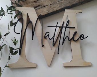 Naambordje kinderkamer | Deurbord | Houten bord gepersonaliseerd | Wanddecoratie | belettering