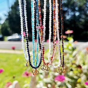 Silk + Gemstone Peace Necklace