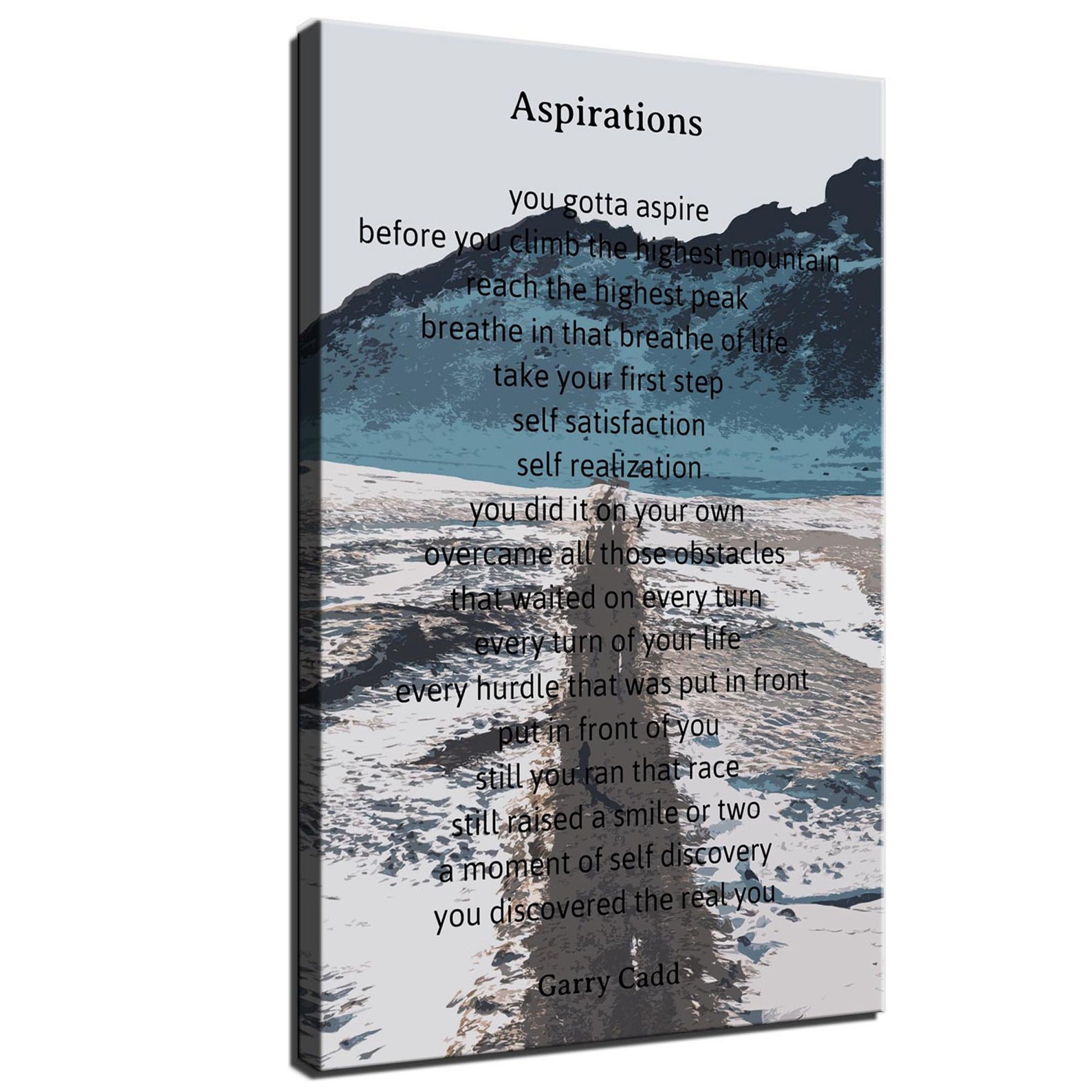 Aspirations Poem Print on Canvas with Landscape Poster Wall Etsy