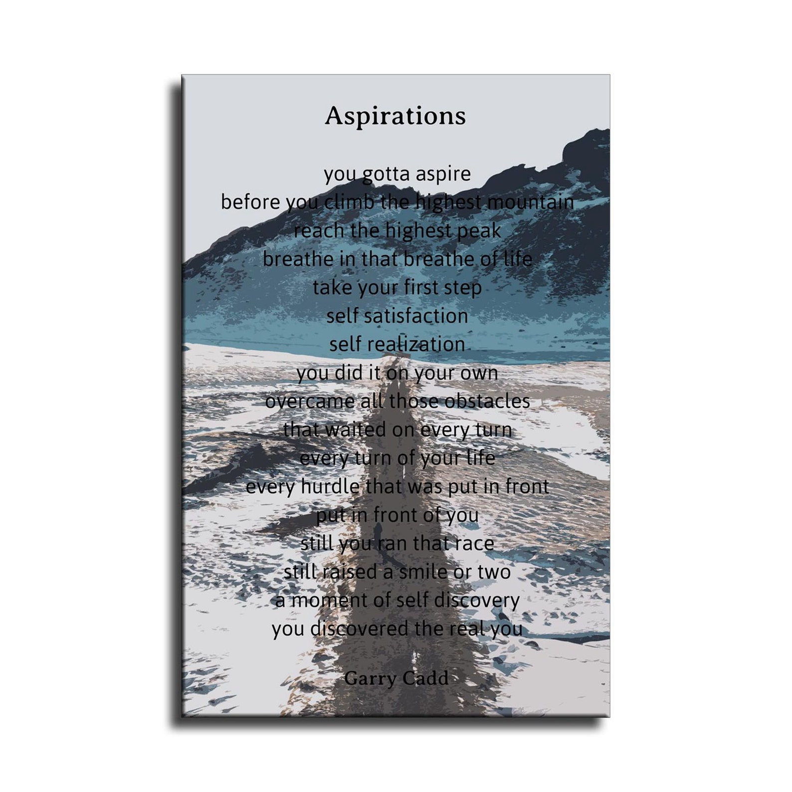 Aspirations Poem Print on Canvas with Landscape Poster Wall Etsy