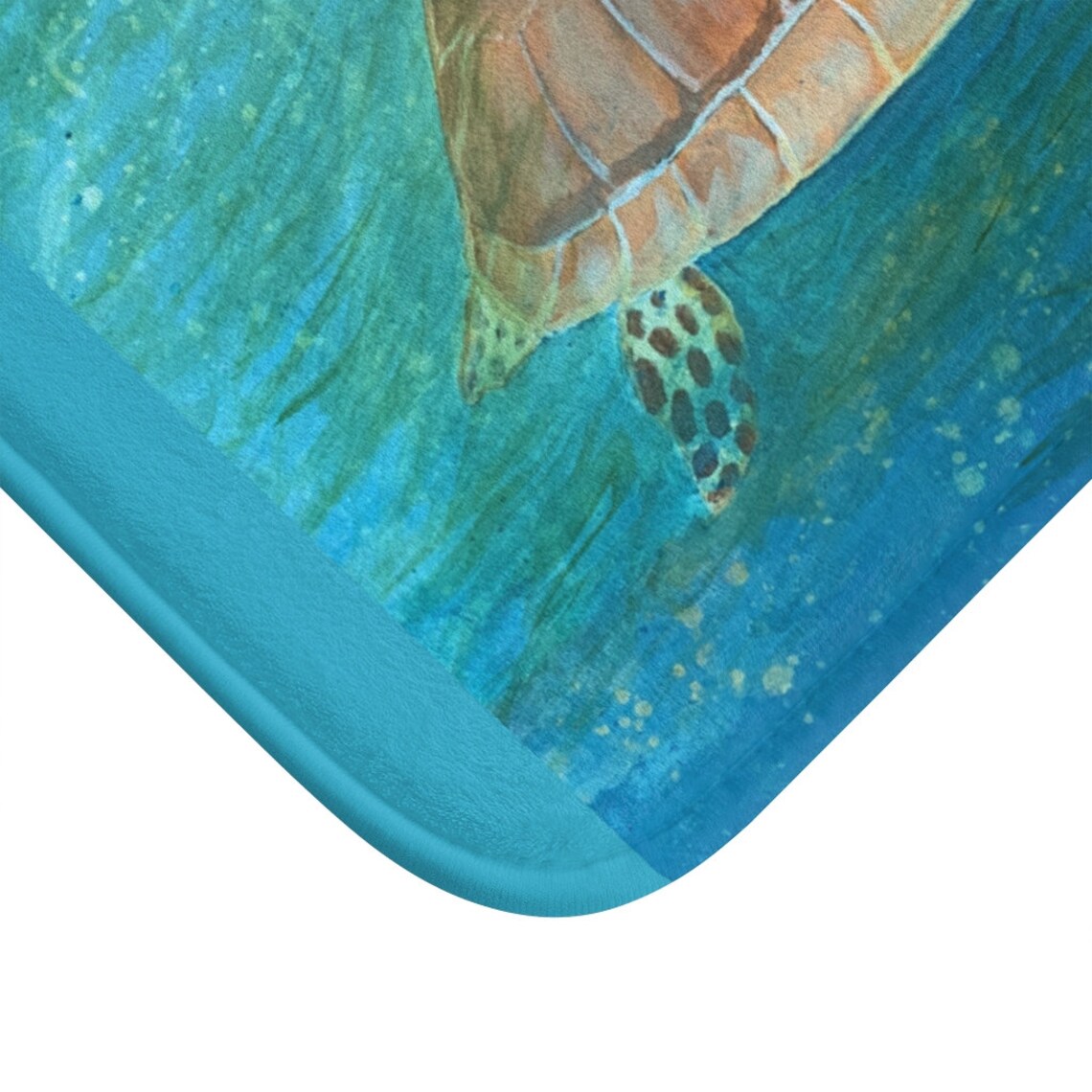 Sea Turtle Anti Slip Microfiber Bath Mat Original Artwork Etsy