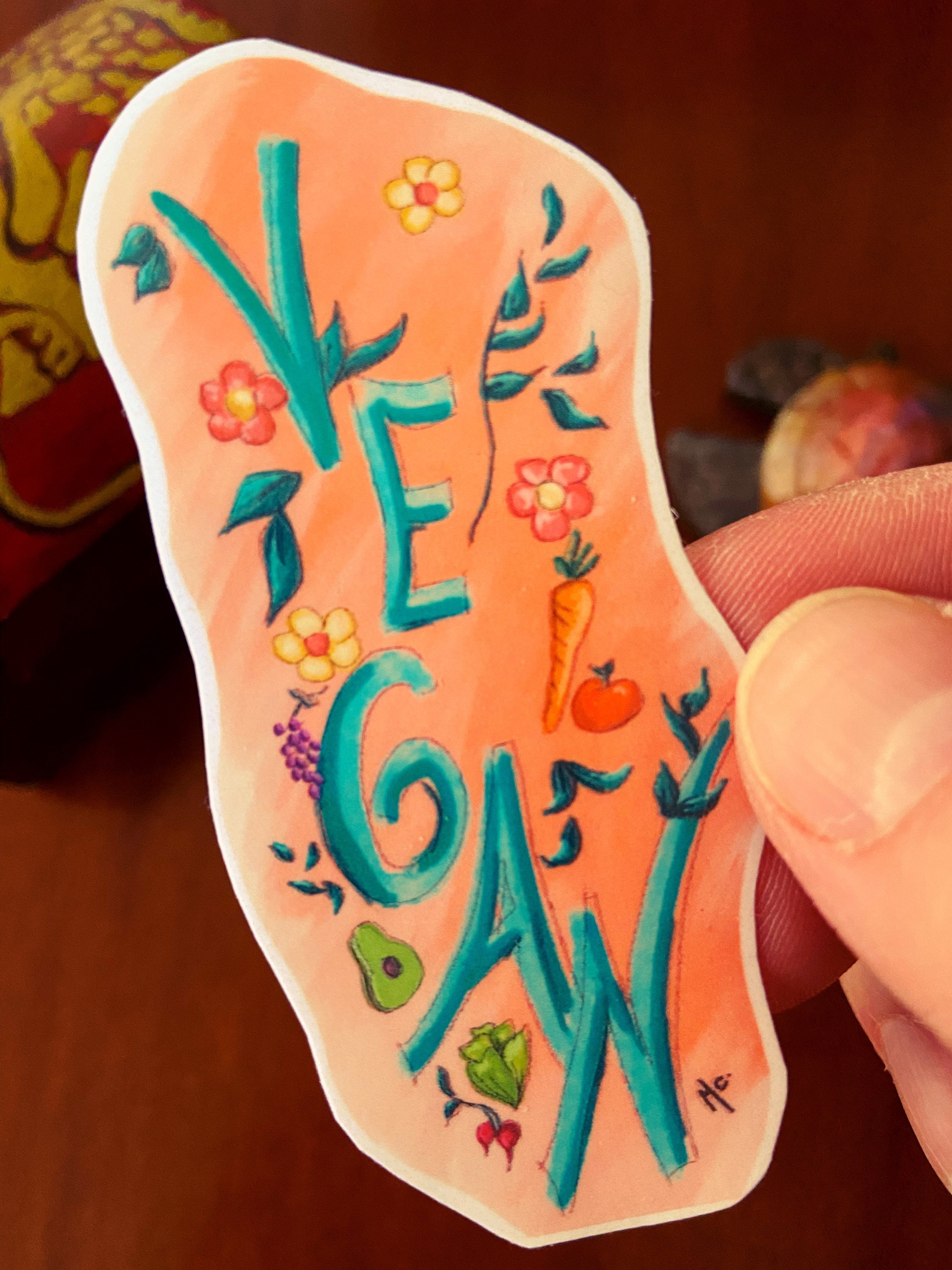 Waterproof vinyl sticker Hand cut sticker Digital art Etsy