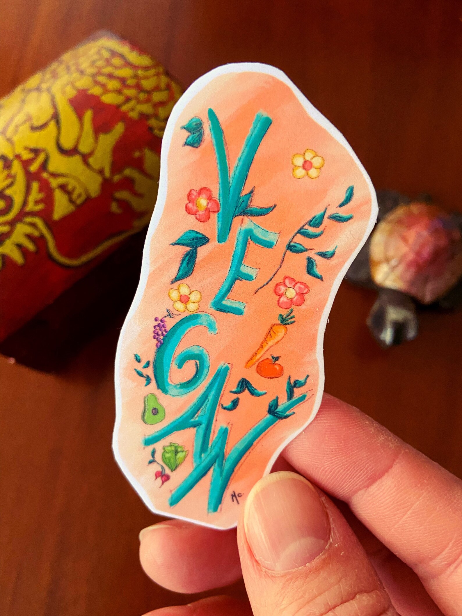 Waterproof vinyl sticker Hand cut sticker Digital art Etsy