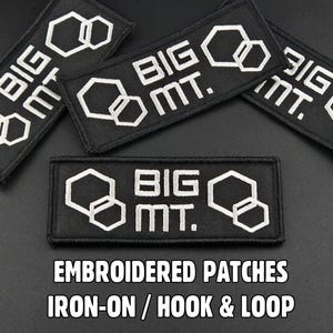 Écusson brodé Big MT - Thermocollant avec boucle et crochet Fallout New Vegas Old World Blues d'inspiration Think Tank