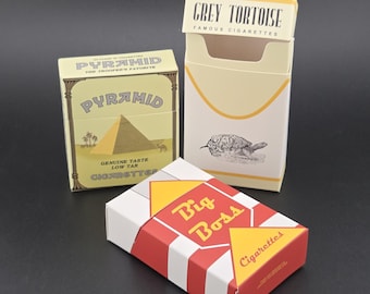 grey cigarette Fallout Cigarette Boxes Big Boss Grey Tortoise Pyramid Pack Cosplay Prop  Fake Replica