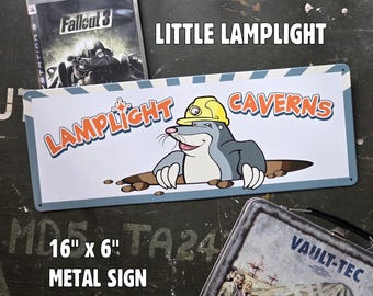 Placa das Cavernas Lamplight - inspirada no prefeito MacCready de Little Lamplight, de Fallout 3