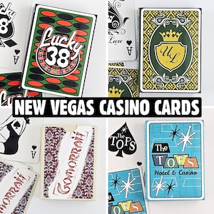 New Vegas Playing Cards - All 4 In Game Caravan Card Designs - Fallout inspired Lucky 38 Tops Ultra Luxe Gomorrah