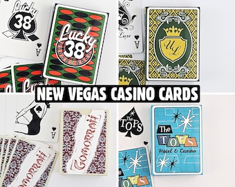 Cartes à jouer New Vegas - Les 4 modèles de cartes caravane dans le jeu - Inspiré de Fallout, Lucky 38 Tops Ultra Luxe Gomorrhe