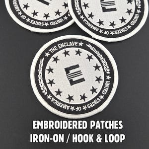 エンクレイヴシール刺繍パッチ - アイロン接着またはフック＆ループ