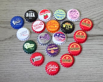 All Flavors Nuka-Cola - Vim - Sunset Sarsaparilla Bottle Caps - Quantum Victory Quartz Captain's Blend - Fallout 4 Nuka World