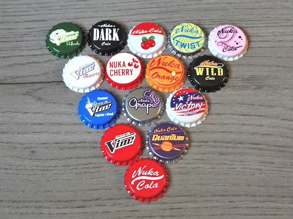 All Flavors Nuka-Cola - Vim - Sunset Sarsaparilla Bottle Caps - Quantum Victory Quartz Captain's Blend - Fallout 4 Nuka World