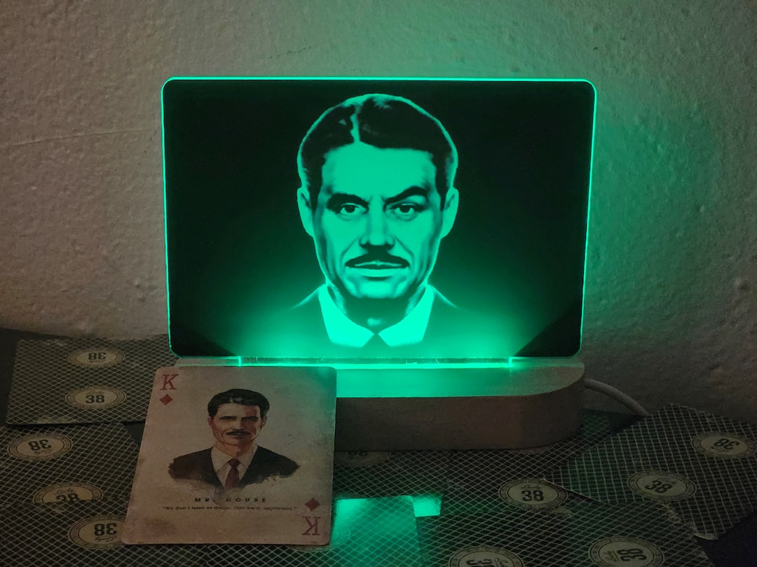 Mr. House LED Night Light Fallout New Vegas Inspired Acrylic 3D Lamp Etsy