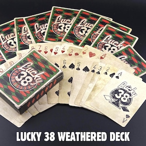 Lucky 38 Weathered Deck of Playing Cards - Caravan Fallout New Vegas inspired Mr House