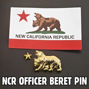 NCR Officer Beret Pins - Bear and Star - Fallout New Vegas inspired