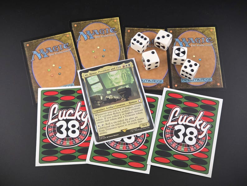 Lucky 38 MTG Card Sleeves - Magic the Gathering Fallout New Vegas inspired Commander Deck image 1