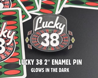 Lucky 38 Sign Enamel Pin - Fallout New Vegas inspired