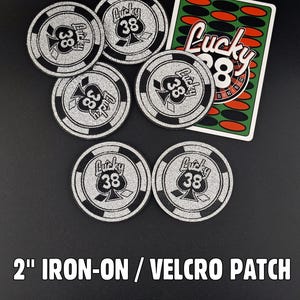 Platinum Chip Patch - Metallic Thread - Velcro/Iron On -  Fallout New Vegas inspired Mr House Lucky 38