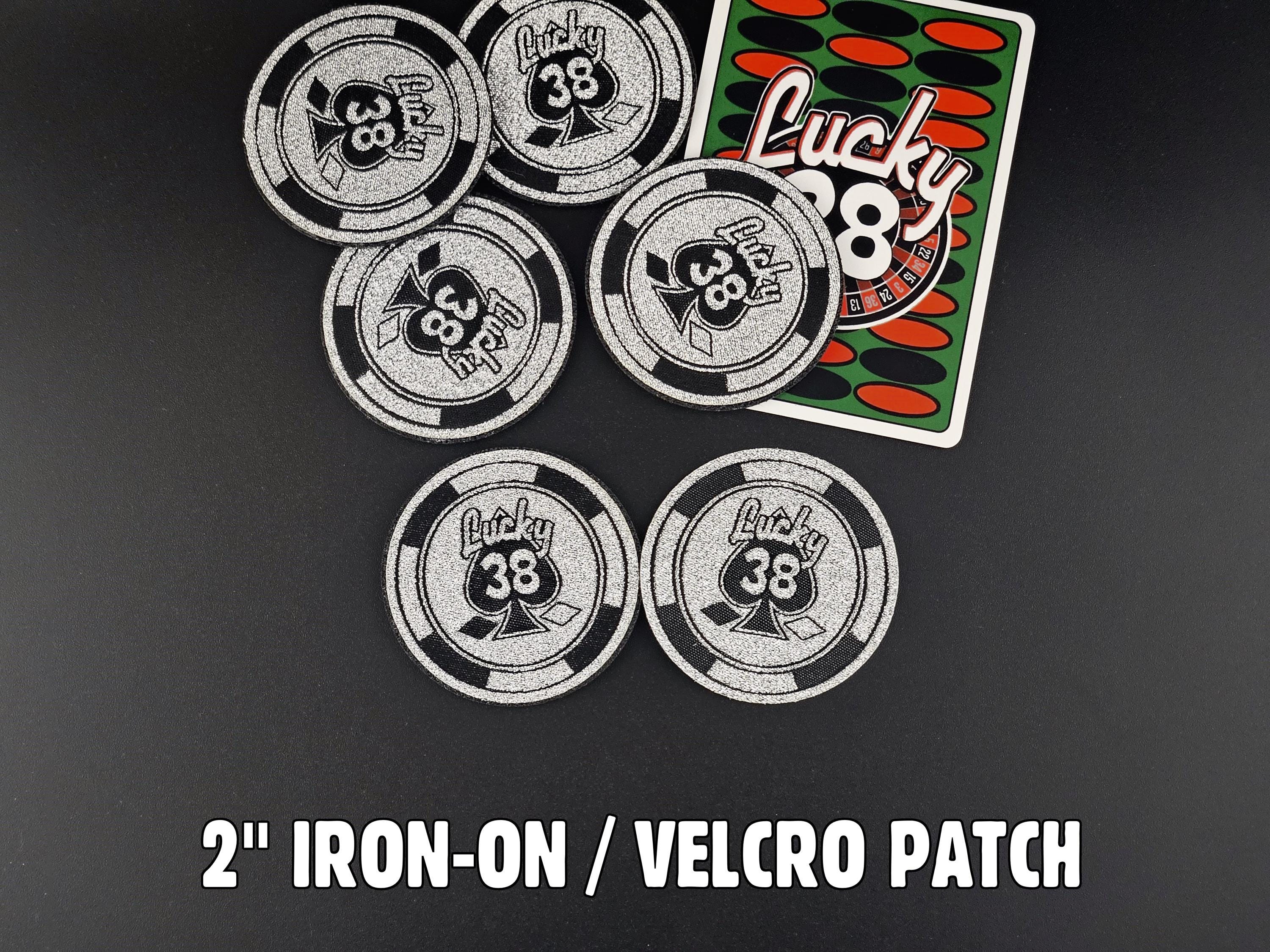 Platinum Chip Patch - Metallic Thread - Velcro/Iron On -  Fallout New Vegas inspired Mr House Lucky 38