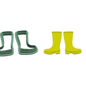 2 STÜCK: Gespiegelte Gummistiefel Ausstechform/Polymer Clay/Ausstechform/Stiefel