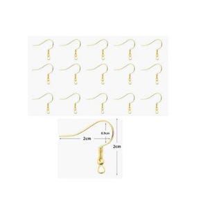 30 PCS Gold Earring Fish Hooks
