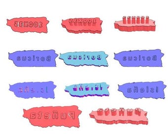 2 PCS: Puerto Rican Word Map Cutter & Stamp