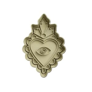 2 PCS: Decorated Eye Heart/Charm Stamp & Cutter Set/Polymer Clay/Cookie Cutter
