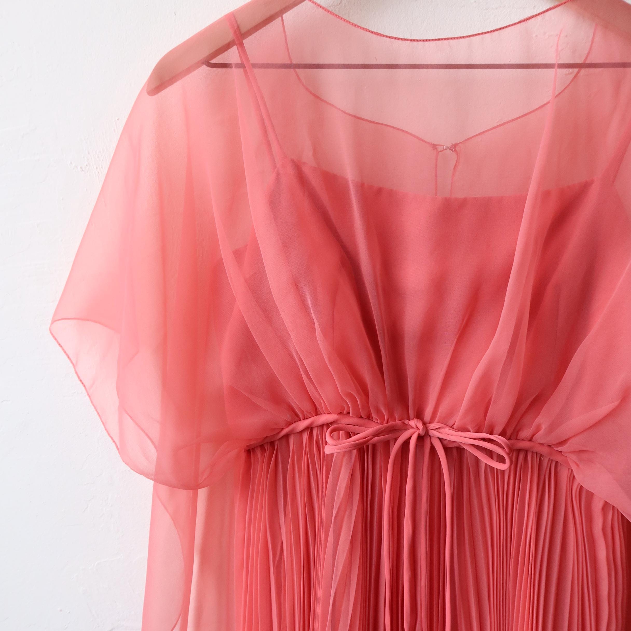 Salmon Chiffon Dress - Etsy