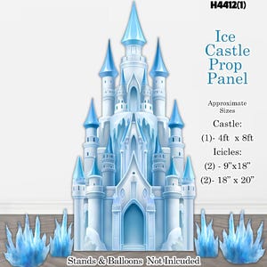 H4412 -Ice Castle Set Coroplast Party Prop Panel decorations cutouts NO STAND included