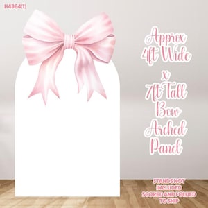 H4364 Pink Bow Coroplast Party Panel Props decorations  NO STAND included