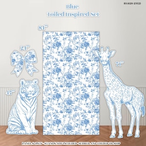 H4428-29 -4 Piece Blue Safari Set Coroplast Party Props decorations cutouts NO STAND included