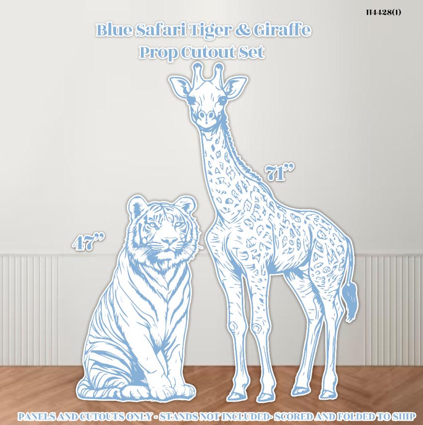H4428 Blue Safari Coroplast Party Panel Props decorations  NO STAND included