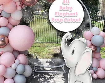 H3006- 4ft Baby Elephant Prop NO stands or Balloons included