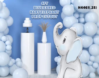 H4461- 4ft Baby Blue Elephant Prop NO stands or NO Balloons included