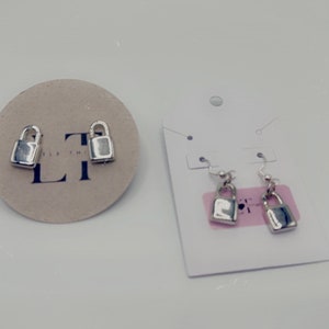 Mini Lock Earrings| mini locks| lock stud earrings| lock dangle earrings| stud earrings