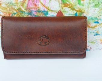 Estuche de cuero personalizado para cigarrillos, paquete de cuero marrón para cigarrillos, porta tabaco personalizado