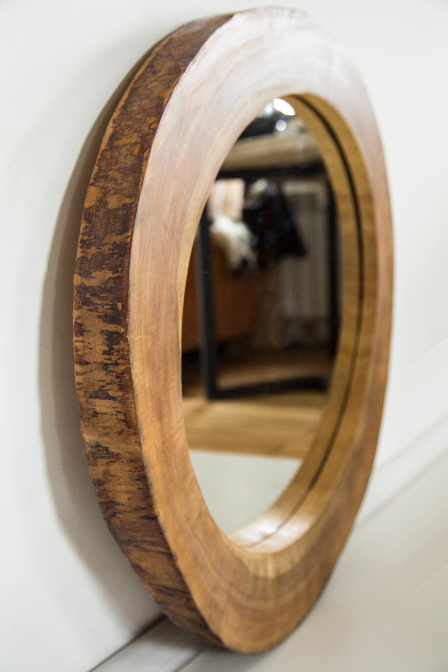Runde Wand Holzspiegel für Bad Schlafzimmer oder Eingang. | Etsy