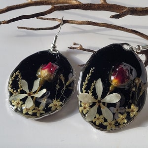 Pressed Flower Earrings, Mothers Day Gift image 1