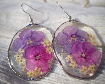 Handcrafted Dangle Pressed Flower Earrings | Nature-Inspired Botanical Jewelry | Unique and Timeless Designs