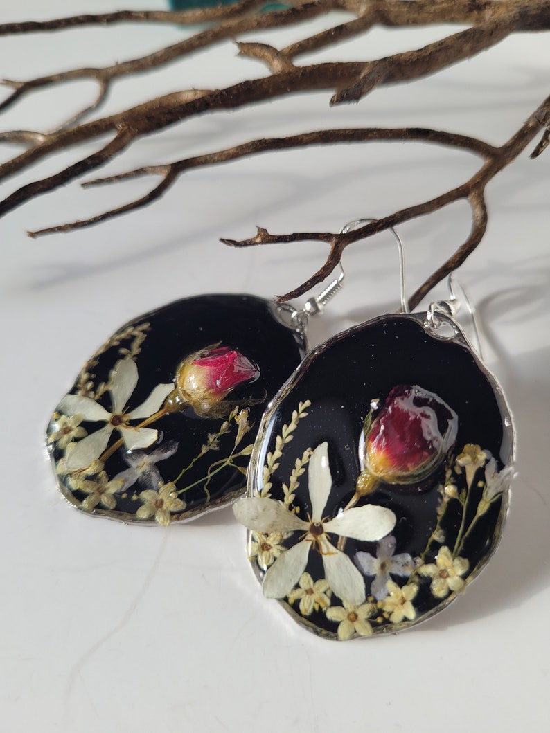 Pressed Flower Earrings, Mothers Day Gift image 4