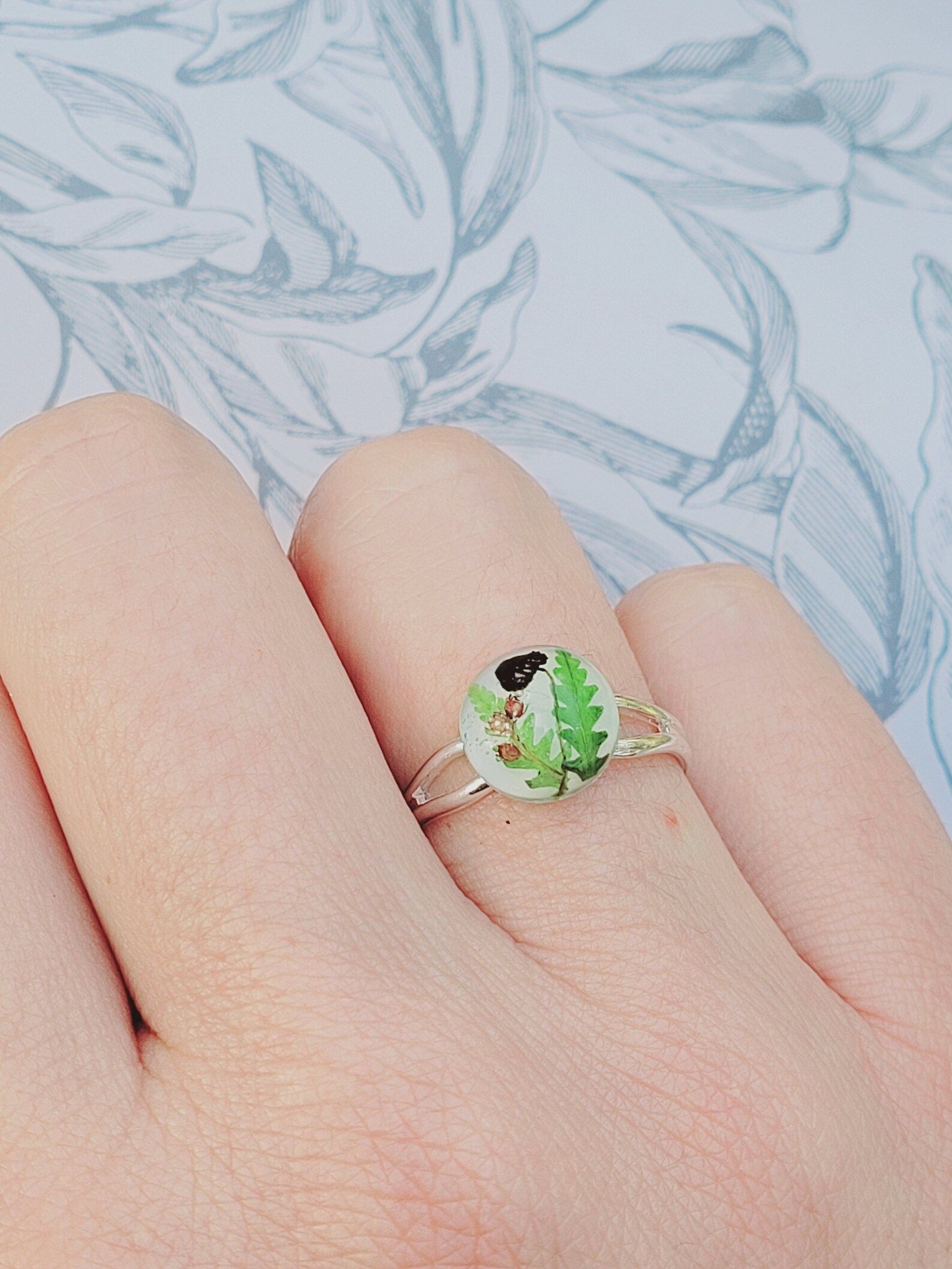 Real Mushroom Ring Pressed Flower Ring Encased in Eco Resin. Etsy